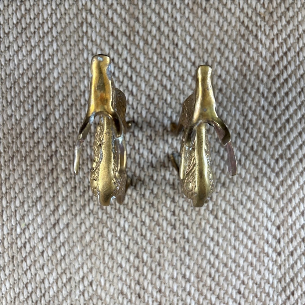 Brass Deer Figures Doe And Buck Figurines Buck Vintage Brass Set - Picture 5 of 7